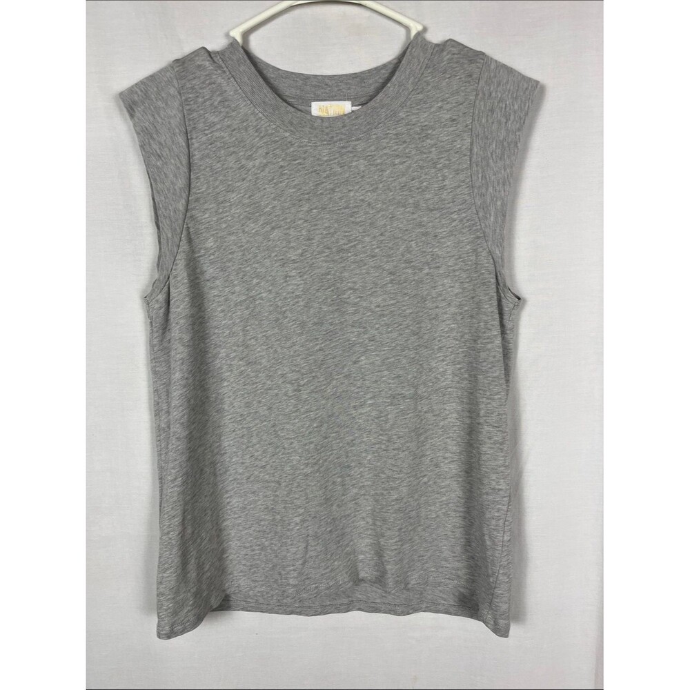 Nation LTD Gray Cotton Blouse Cap Sleeves